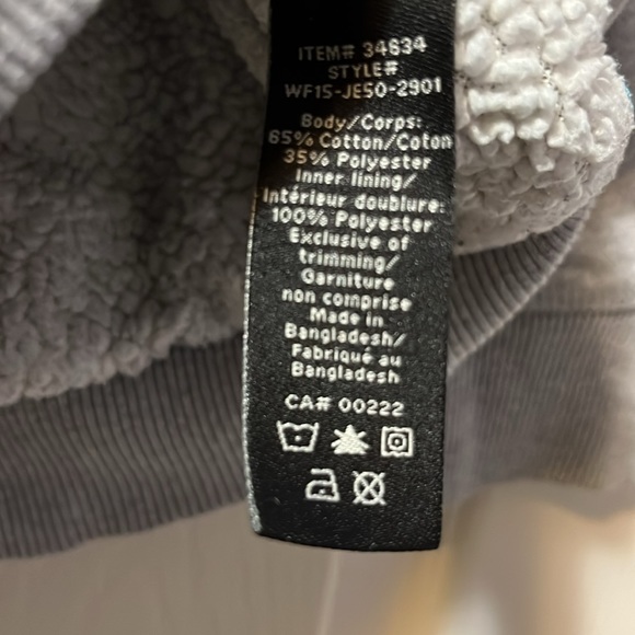 Women’s Sherpa-Lined Sweatshirt Hoodie Jessica Medium Grey White Warm for Winter - Picture 4 of 6